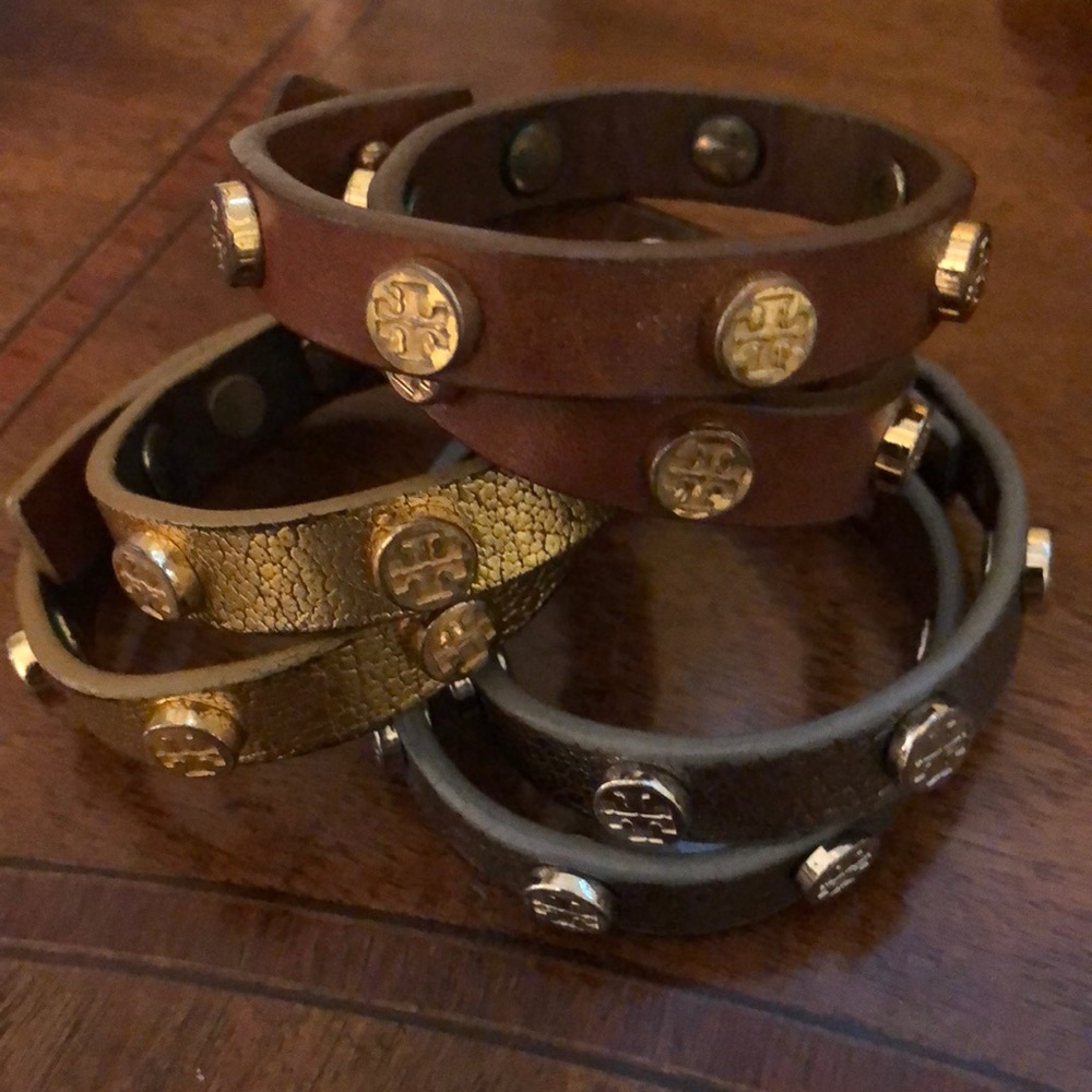 3 Tory Burch Leather Wrap Bracelets all for $75!